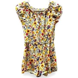 Old Navy girls, sunflower, floral, flower, print romper | size large 10/12
